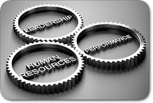 leadership human resources and performance cogs image